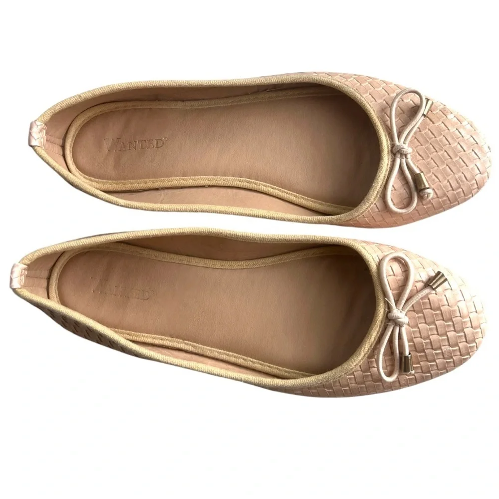 Wanted Woven Beige Ballet Flats